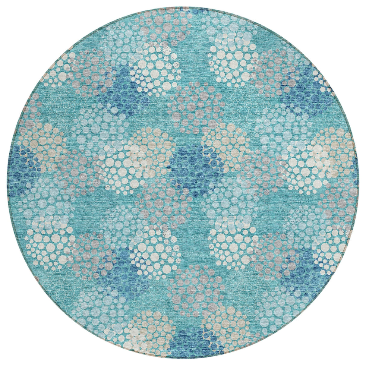 Machine Washable Indoor/ Outdoor Chantille Modern Bubbles Rug