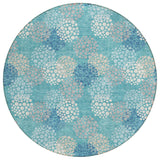 Machine Washable Indoor/ Outdoor Chantille Modern Bubbles Rug