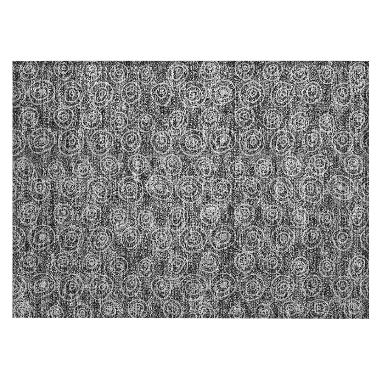 Machine Washable Indoor/ Outdoor Chantille Modern Bubbles Rug
