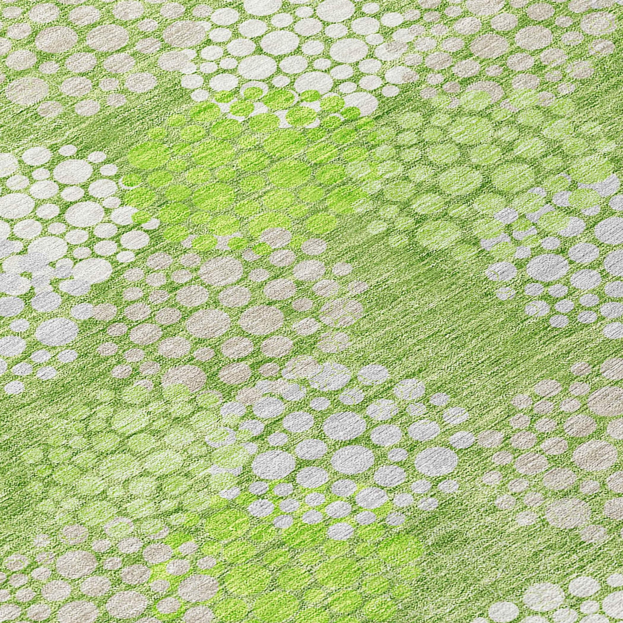 Machine Washable Indoor/ Outdoor Chantille Modern Bubbles Rug