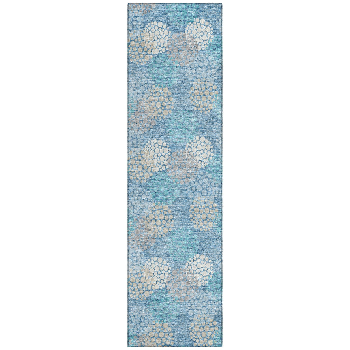 Machine Washable Indoor/ Outdoor Chantille Modern Bubbles Rug