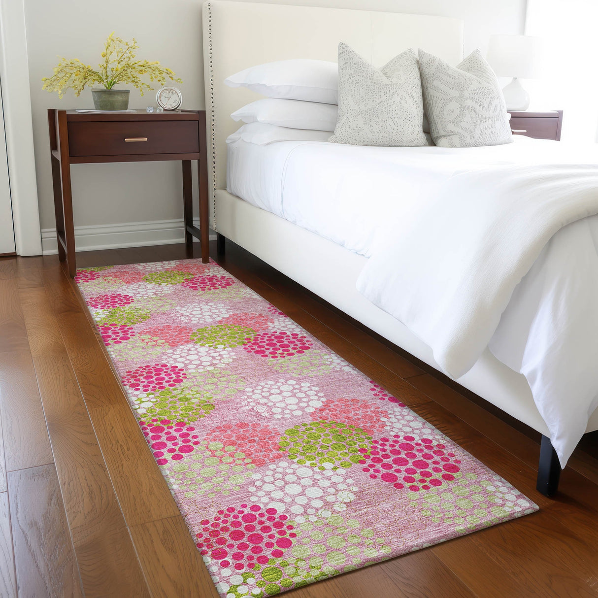 Machine Washable Indoor/ Outdoor Chantille Modern Bubbles Rug