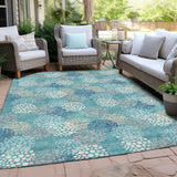 Machine Washable Indoor/ Outdoor Chantille Modern Bubbles Rug