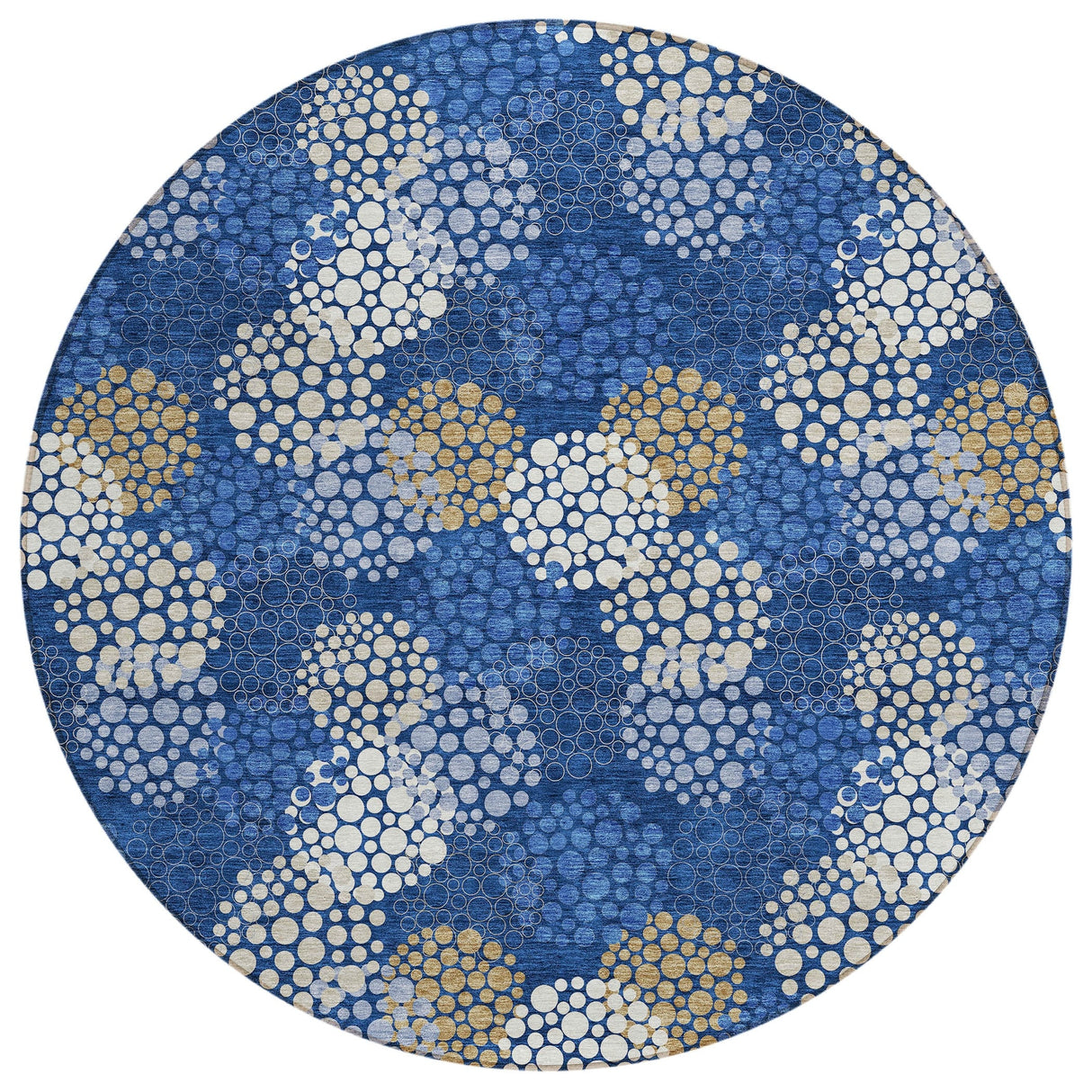 Machine Washable Indoor/ Outdoor Chantille Modern Bubbles Rug