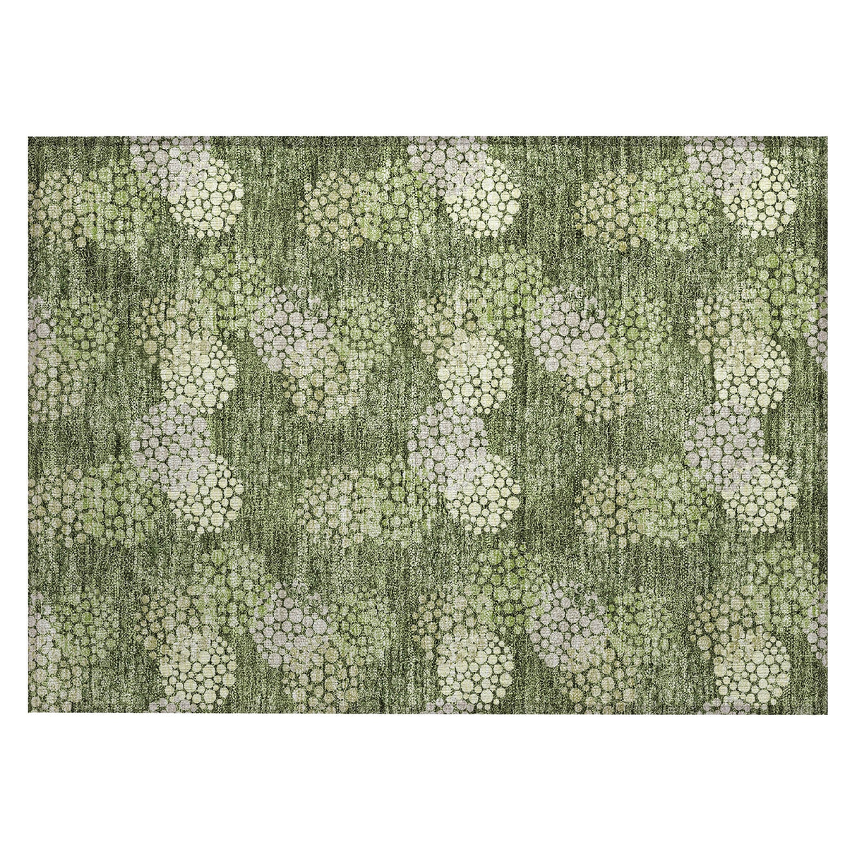 Machine Washable Indoor/ Outdoor Chantille Modern Bubbles Rug