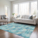 Machine Washable Indoor/ Outdoor Chantille Modern Bubbles Rug