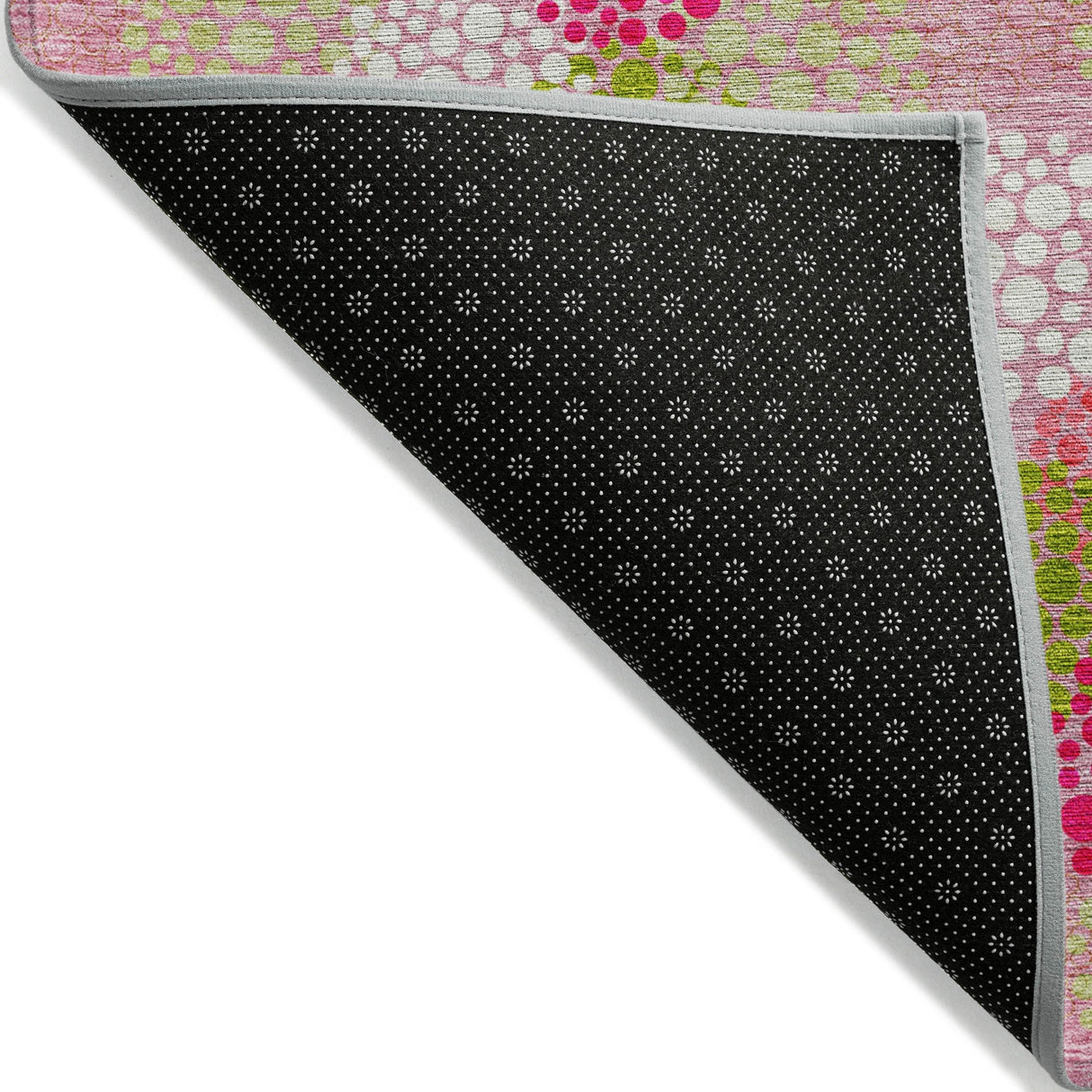 Machine Washable Indoor/ Outdoor Chantille Modern Bubbles Rug