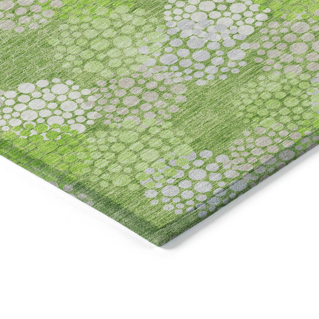 Machine Washable Indoor/ Outdoor Chantille Modern Bubbles Rug