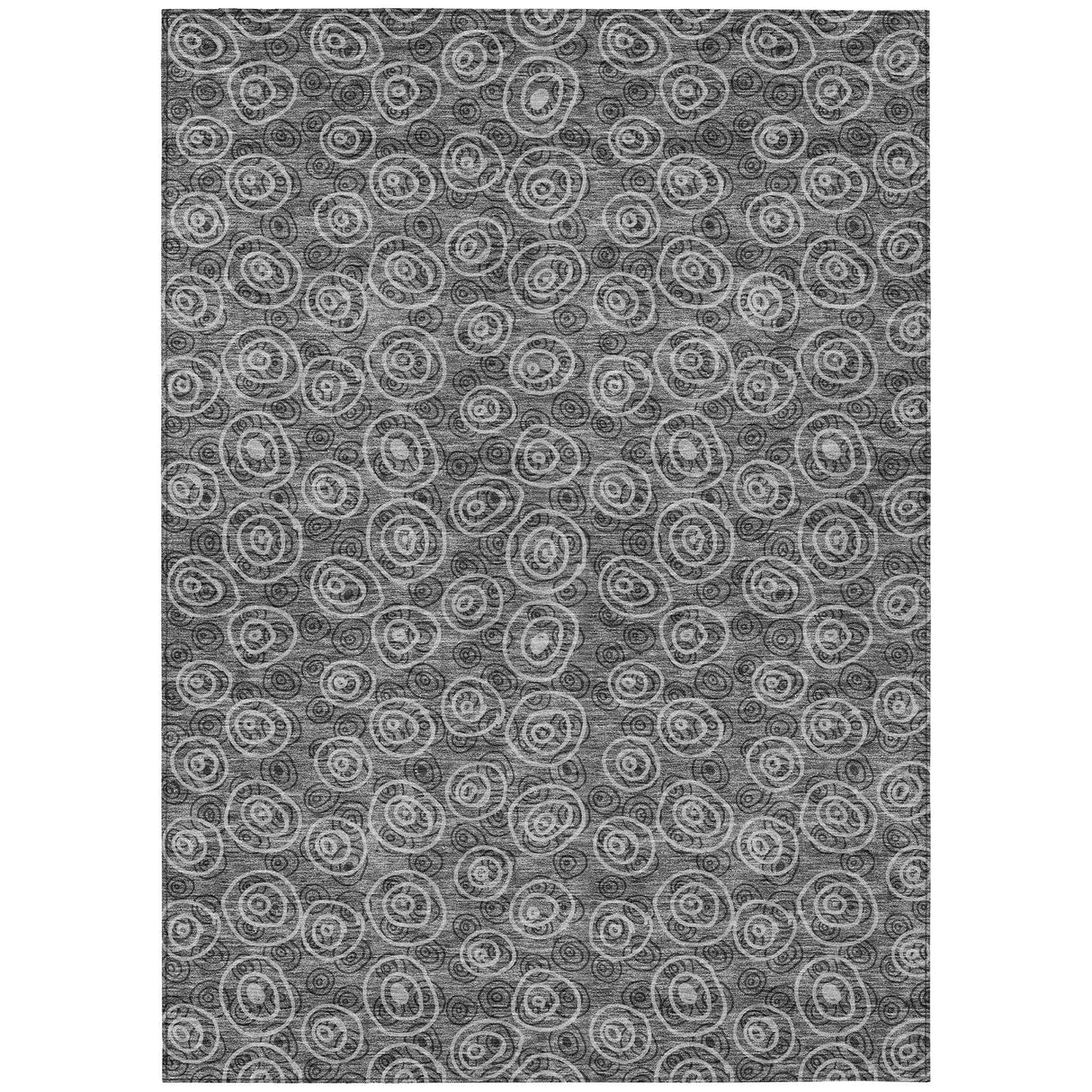Machine Washable Indoor/ Outdoor Chantille Modern Bubbles Rug