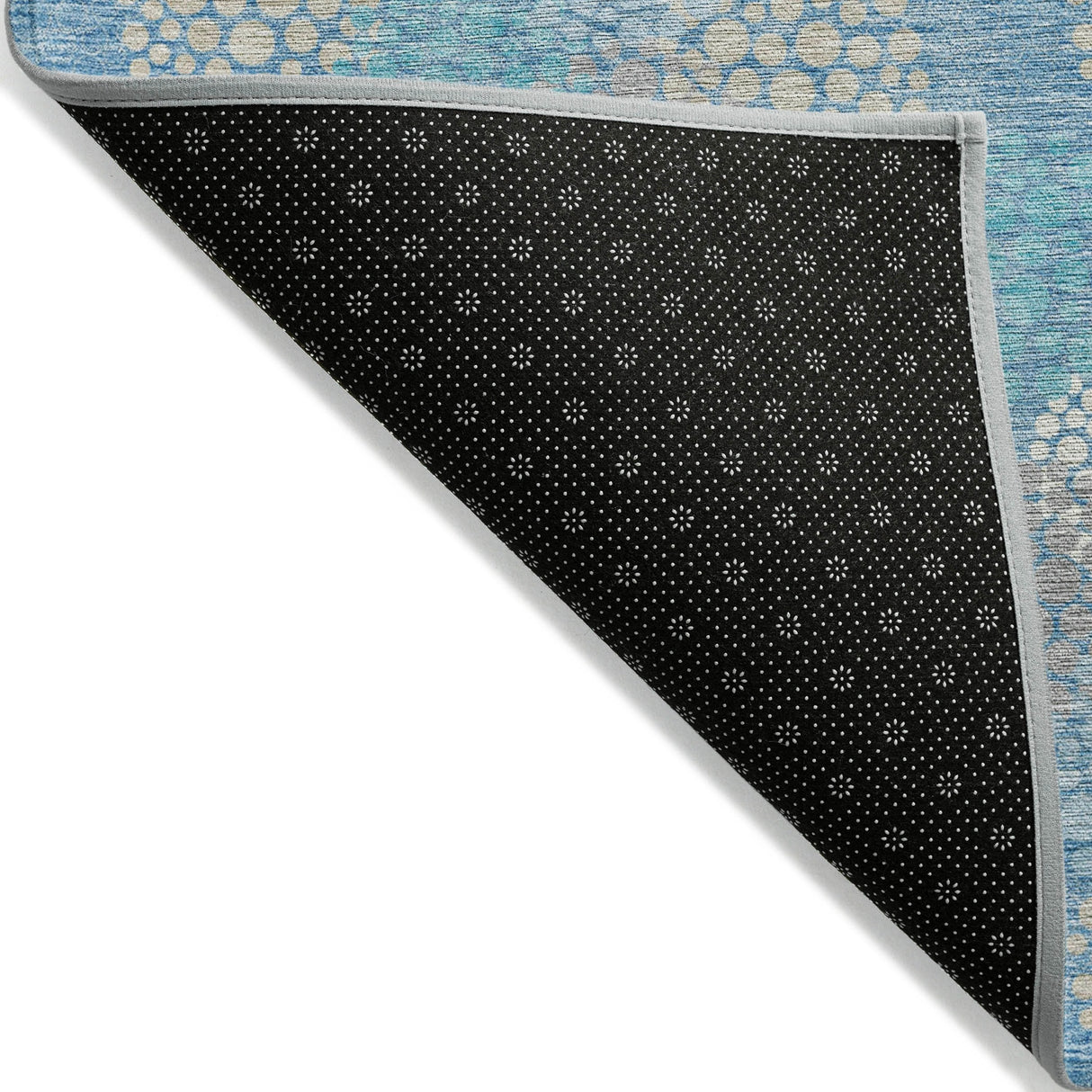 Machine Washable Indoor/ Outdoor Chantille Modern Bubbles Rug