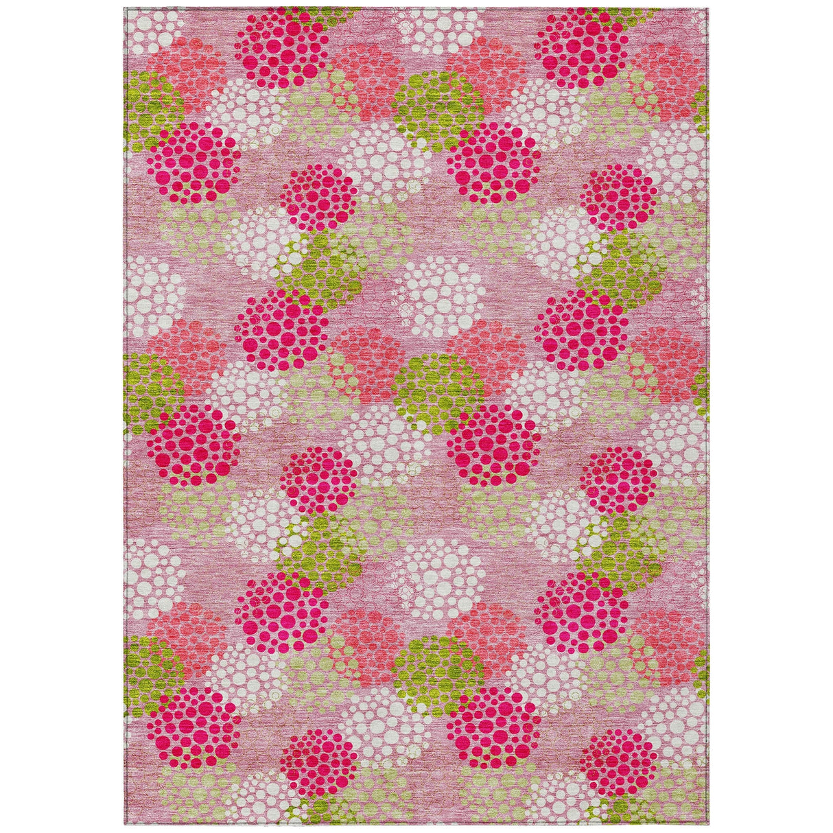 Machine Washable Indoor/ Outdoor Chantille Modern Bubbles Rug
