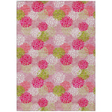 Machine Washable Indoor/ Outdoor Chantille Modern Bubbles Rug
