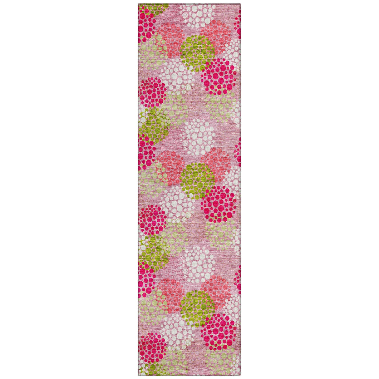Machine Washable Indoor/ Outdoor Chantille Modern Bubbles Rug