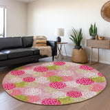 Machine Washable Indoor/ Outdoor Chantille Modern Bubbles Rug