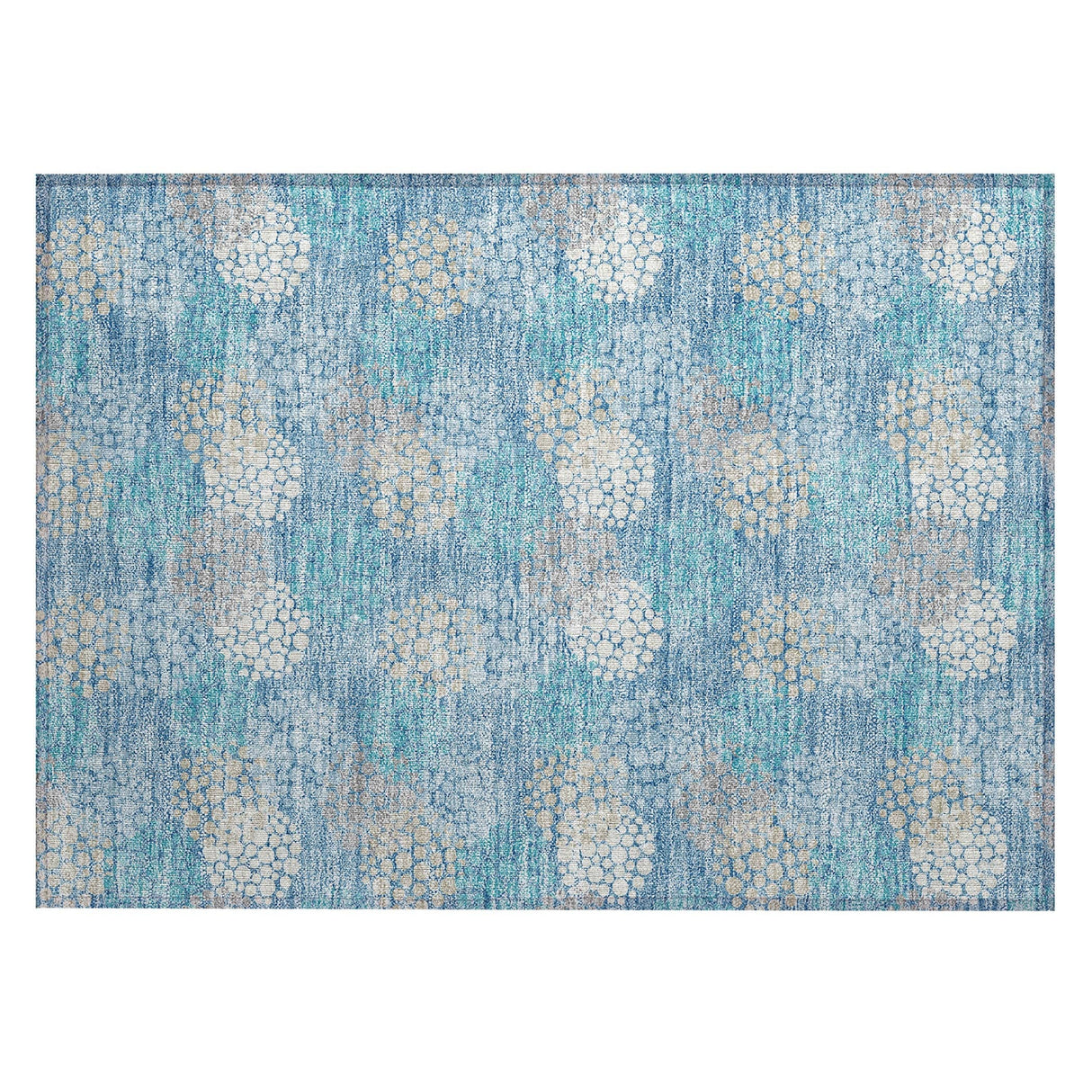Machine Washable Indoor/ Outdoor Chantille Modern Bubbles Rug