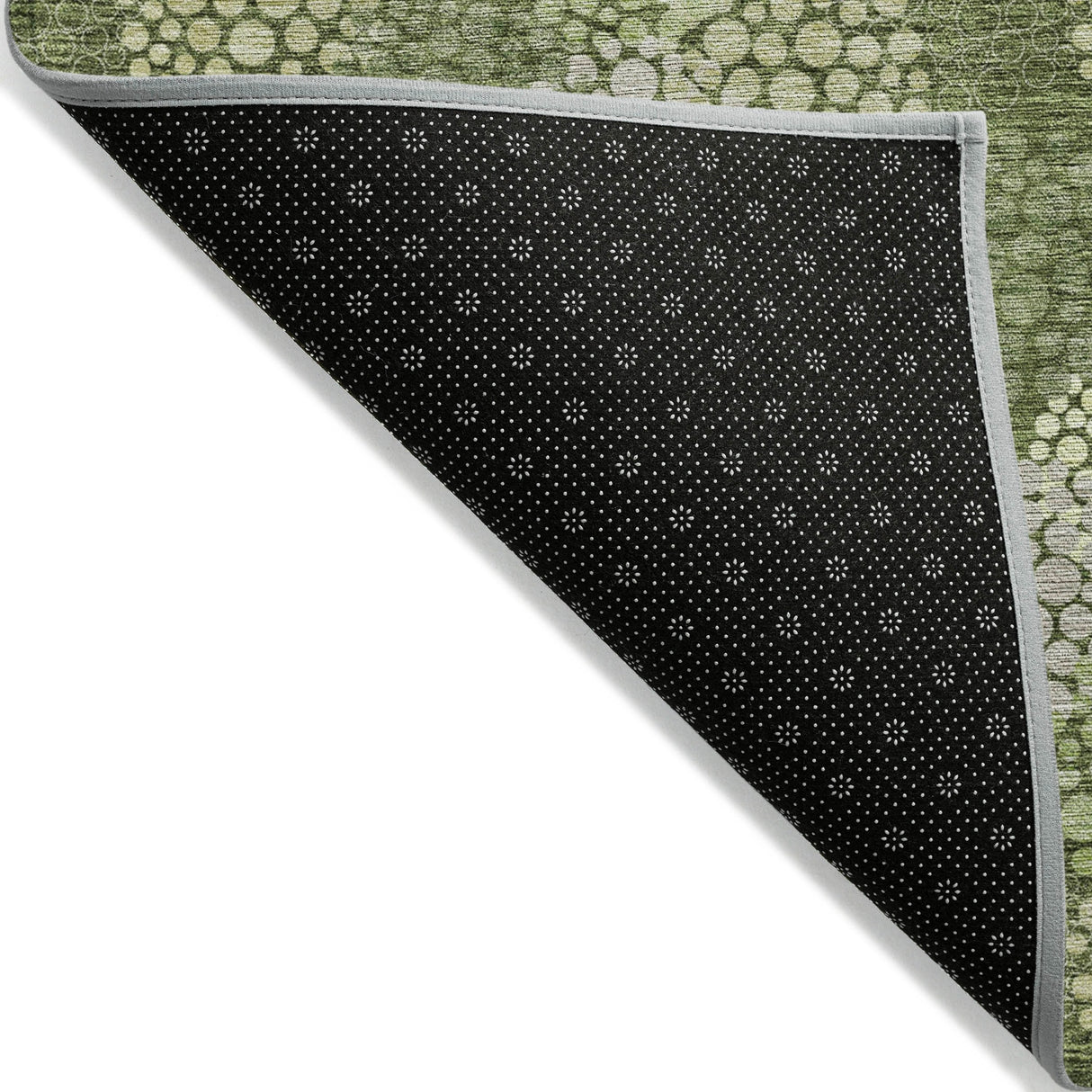 Machine Washable Indoor/ Outdoor Chantille Modern Bubbles Rug