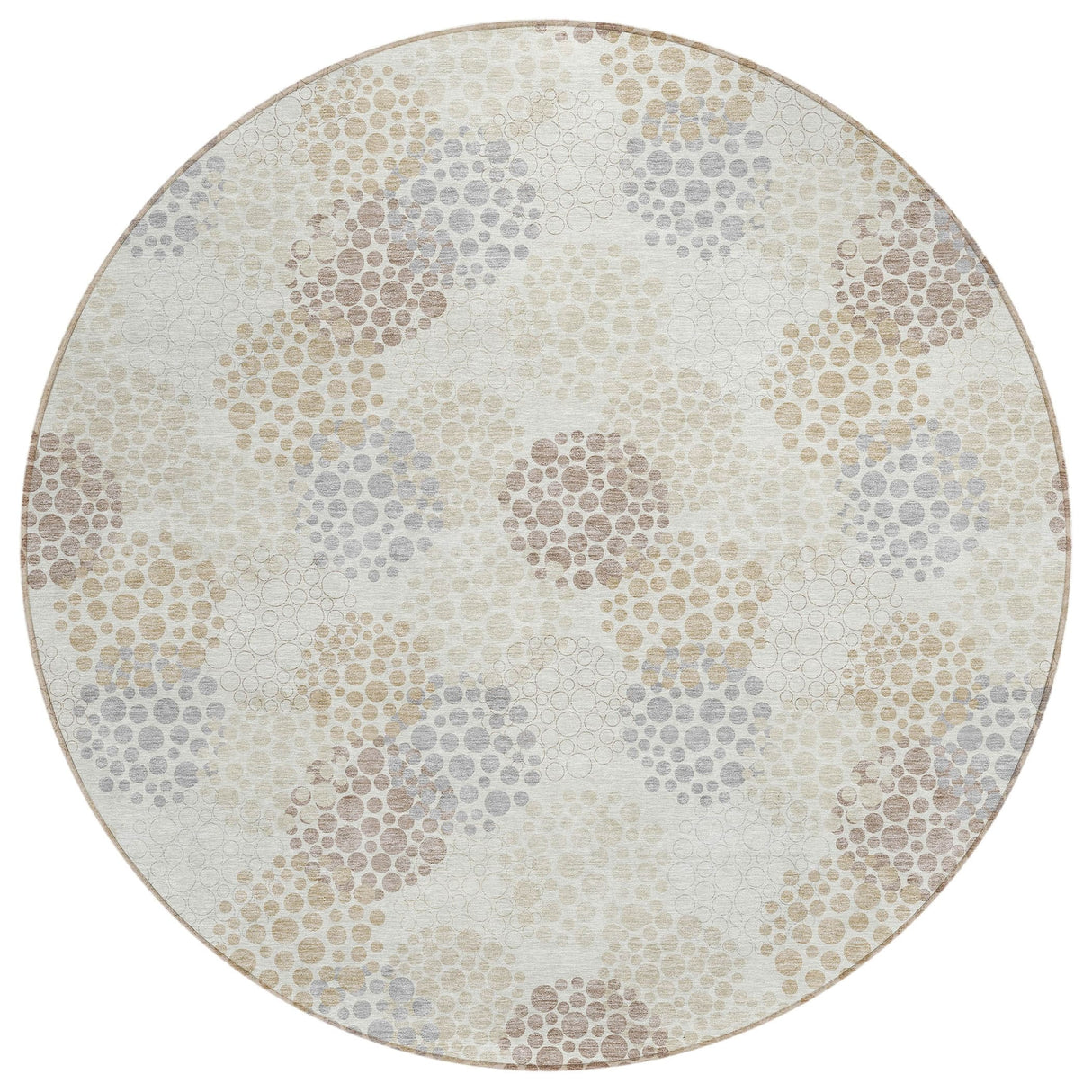Machine Washable Indoor/ Outdoor Chantille Modern Bubbles Rug