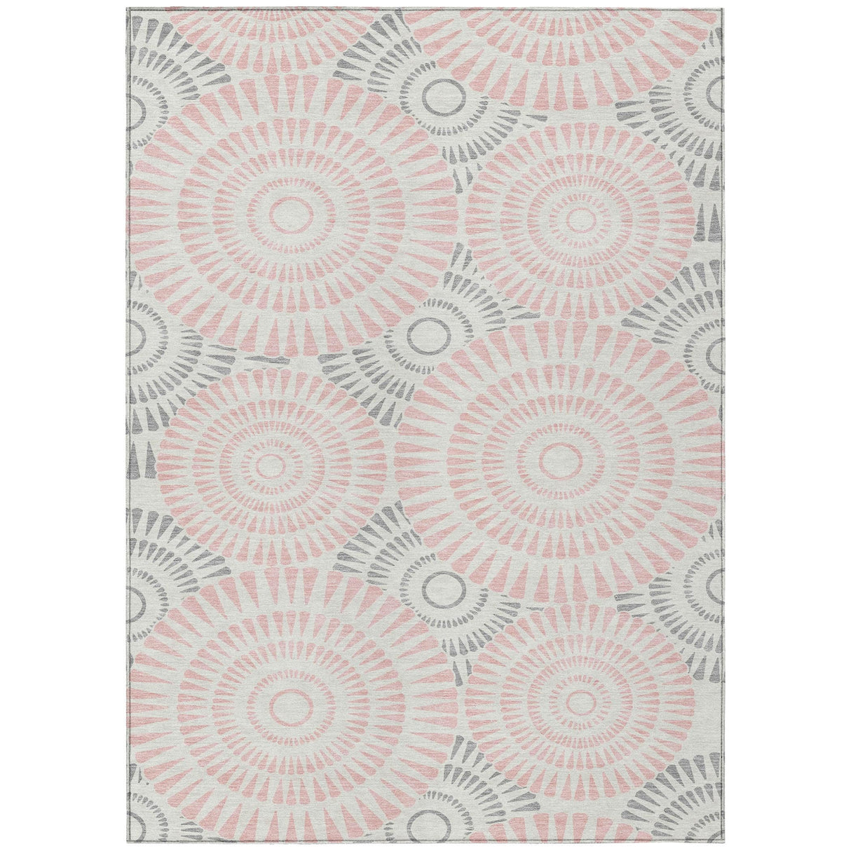 Machine Washable Indoor/ Outdoor Chantille Modern Burst Rug