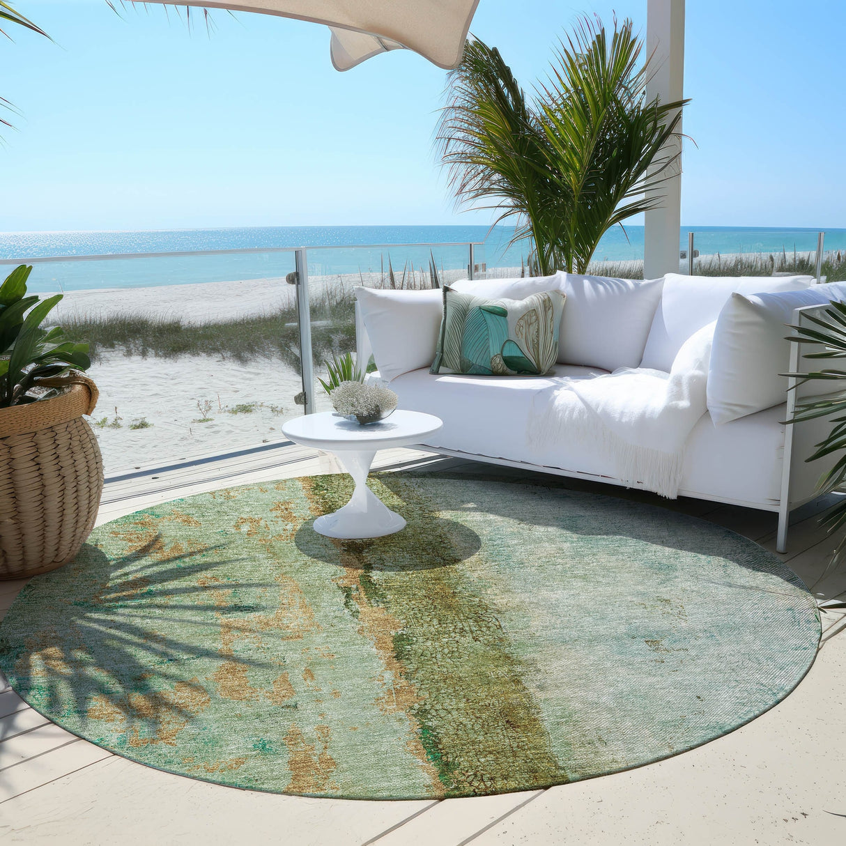 Machine Washable Indoor/ Outdoor Chantille Modern Contemporary Rug