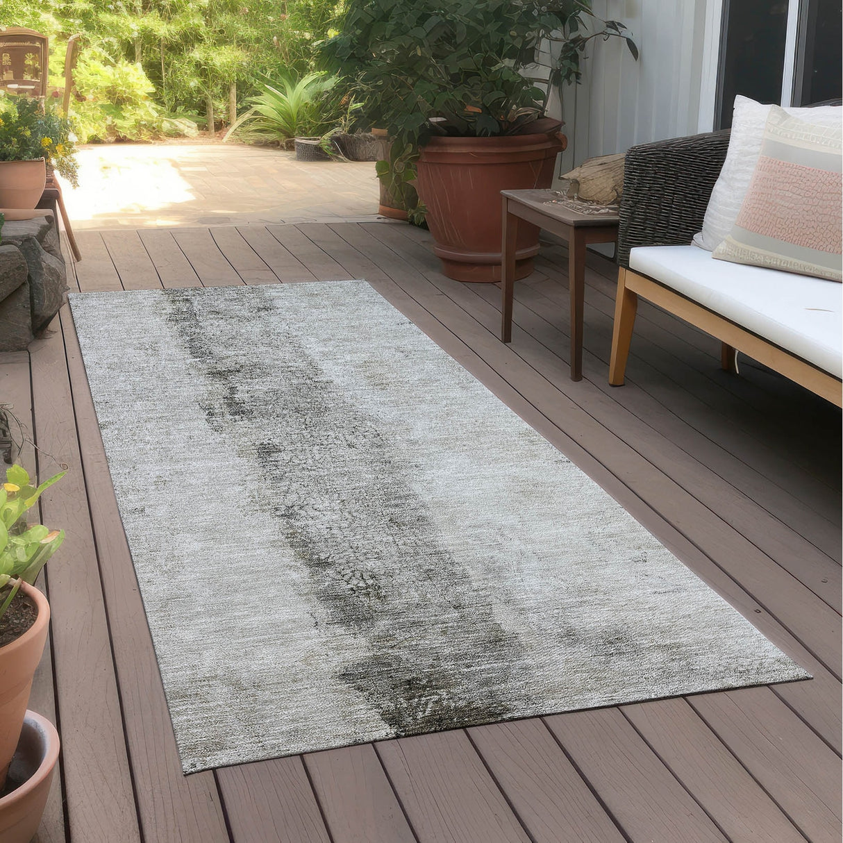 Machine Washable Indoor/ Outdoor Chantille Modern Contemporary Rug