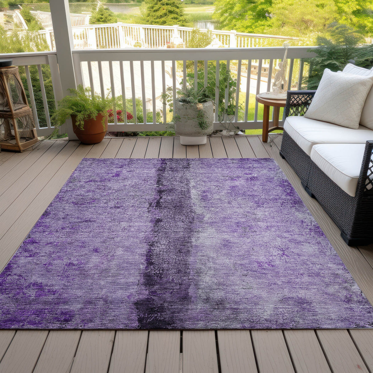 Machine Washable Indoor/ Outdoor Chantille Modern Contemporary Rug