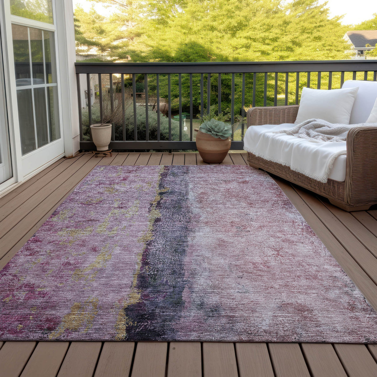Machine Washable Indoor/ Outdoor Chantille Modern Contemporary Rug