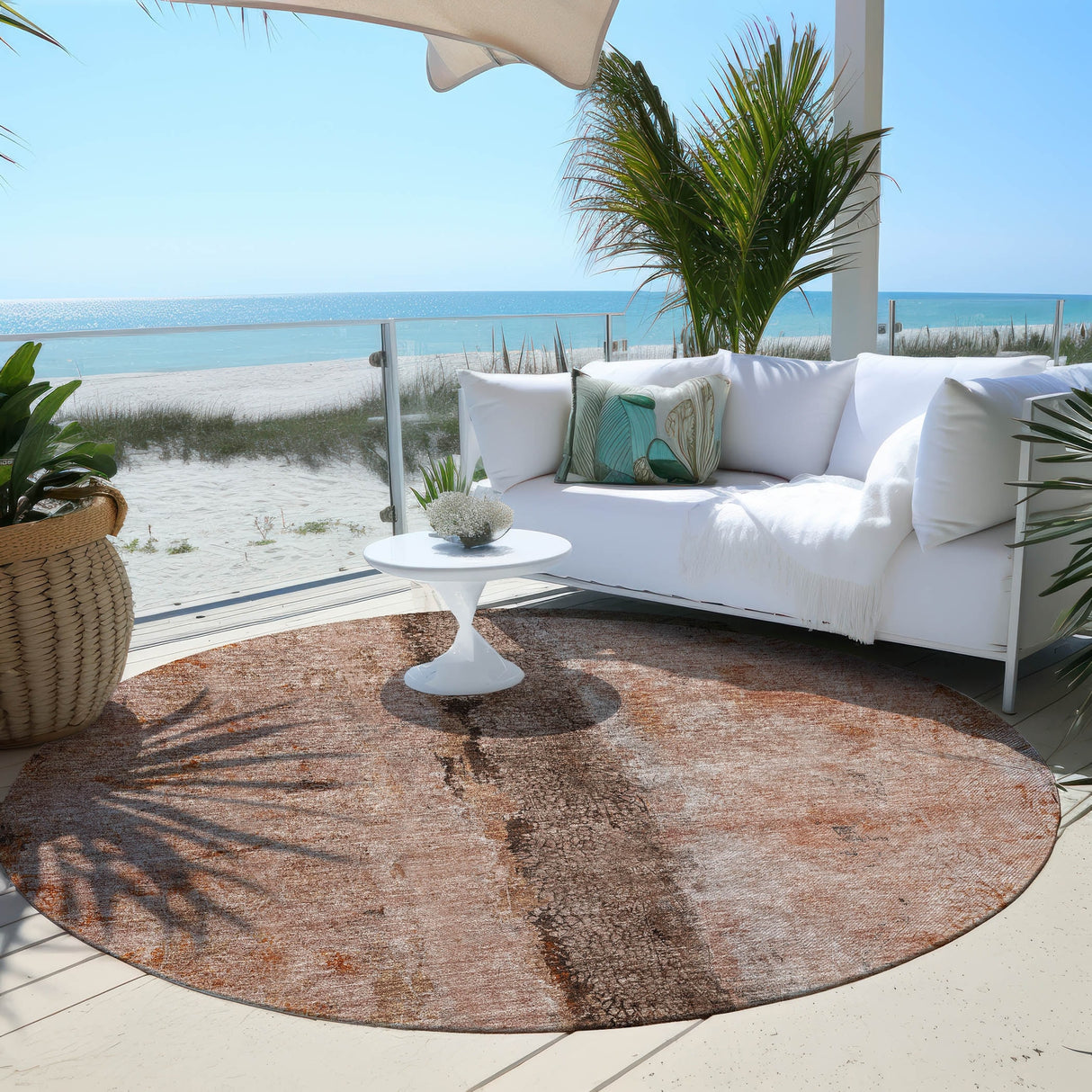 Machine Washable Indoor/ Outdoor Chantille Modern Contemporary Rug