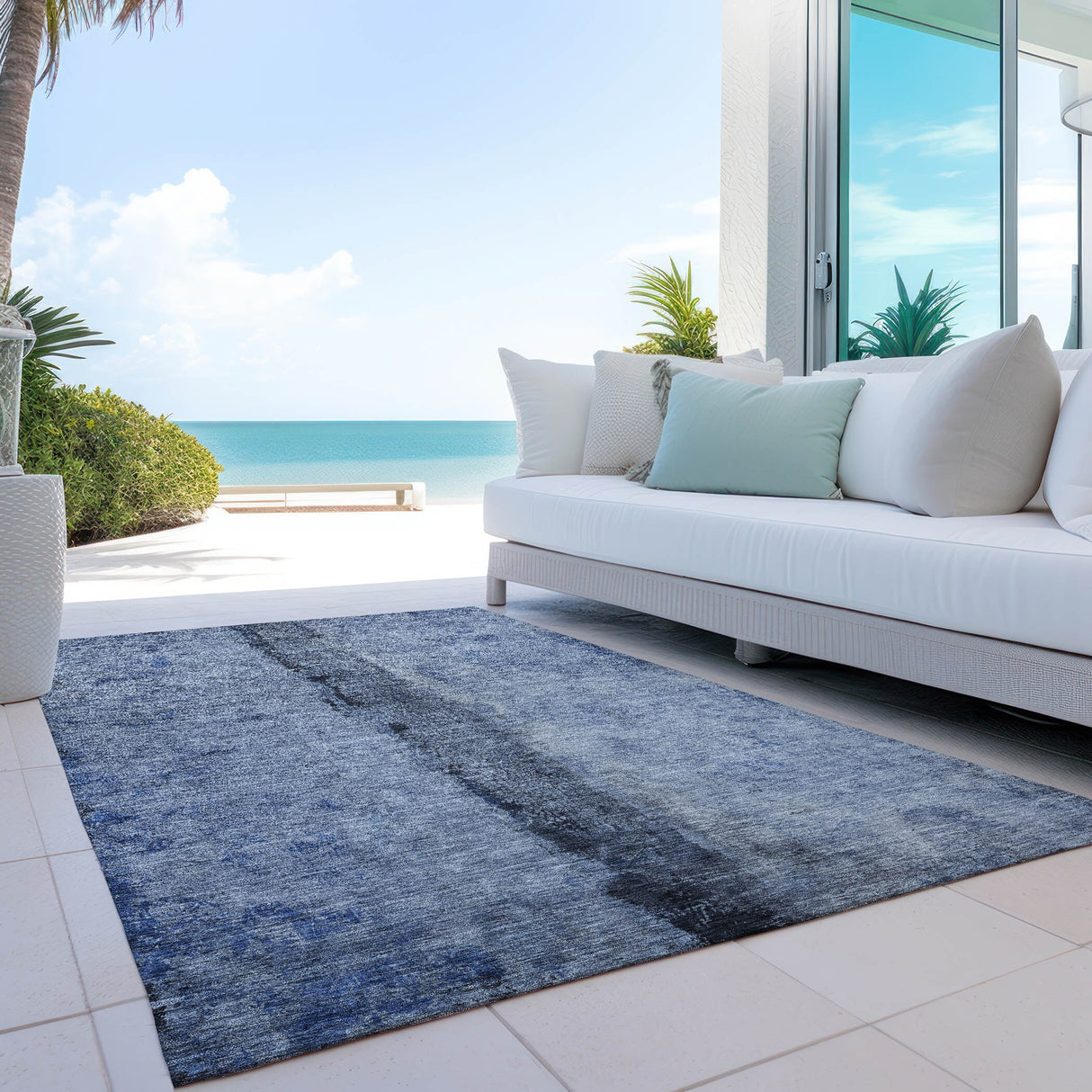 Machine Washable Indoor/ Outdoor Chantille Modern Contemporary Rug