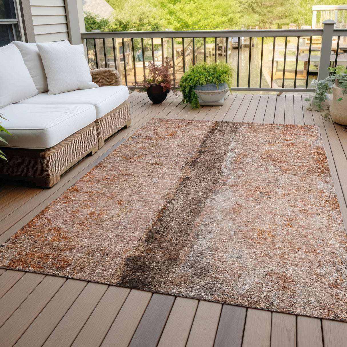 Machine Washable Indoor/ Outdoor Chantille Modern Contemporary Rug