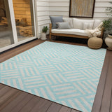 Machine Washable Indoor/ Outdoor Chantille Modern Geo Rug