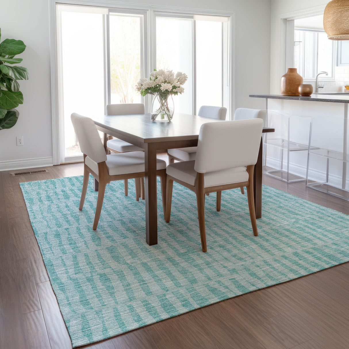 Machine Washable Indoor/ Outdoor Chantille Modern Geo Rug