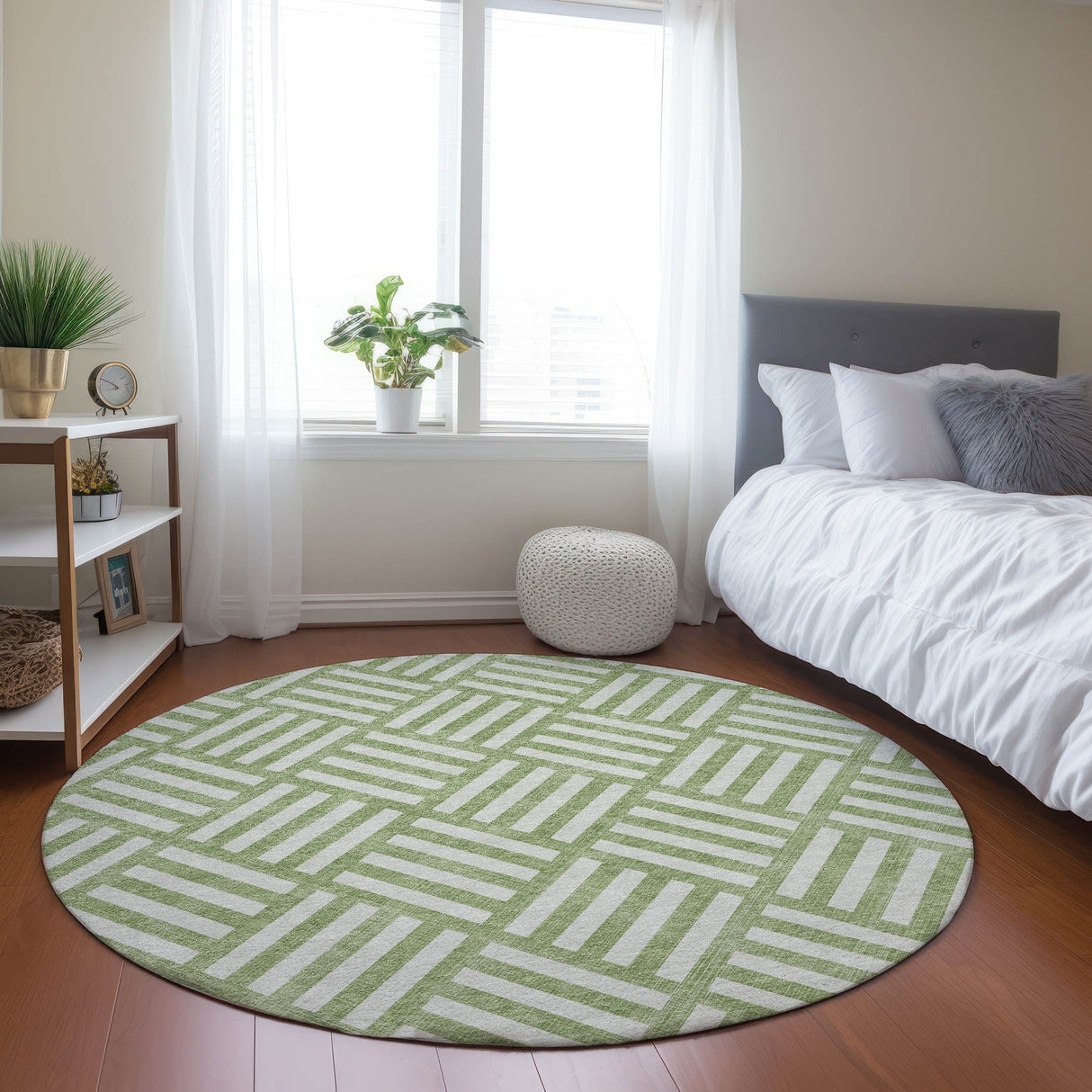 Machine Washable Indoor/ Outdoor Chantille Modern Geo Rug