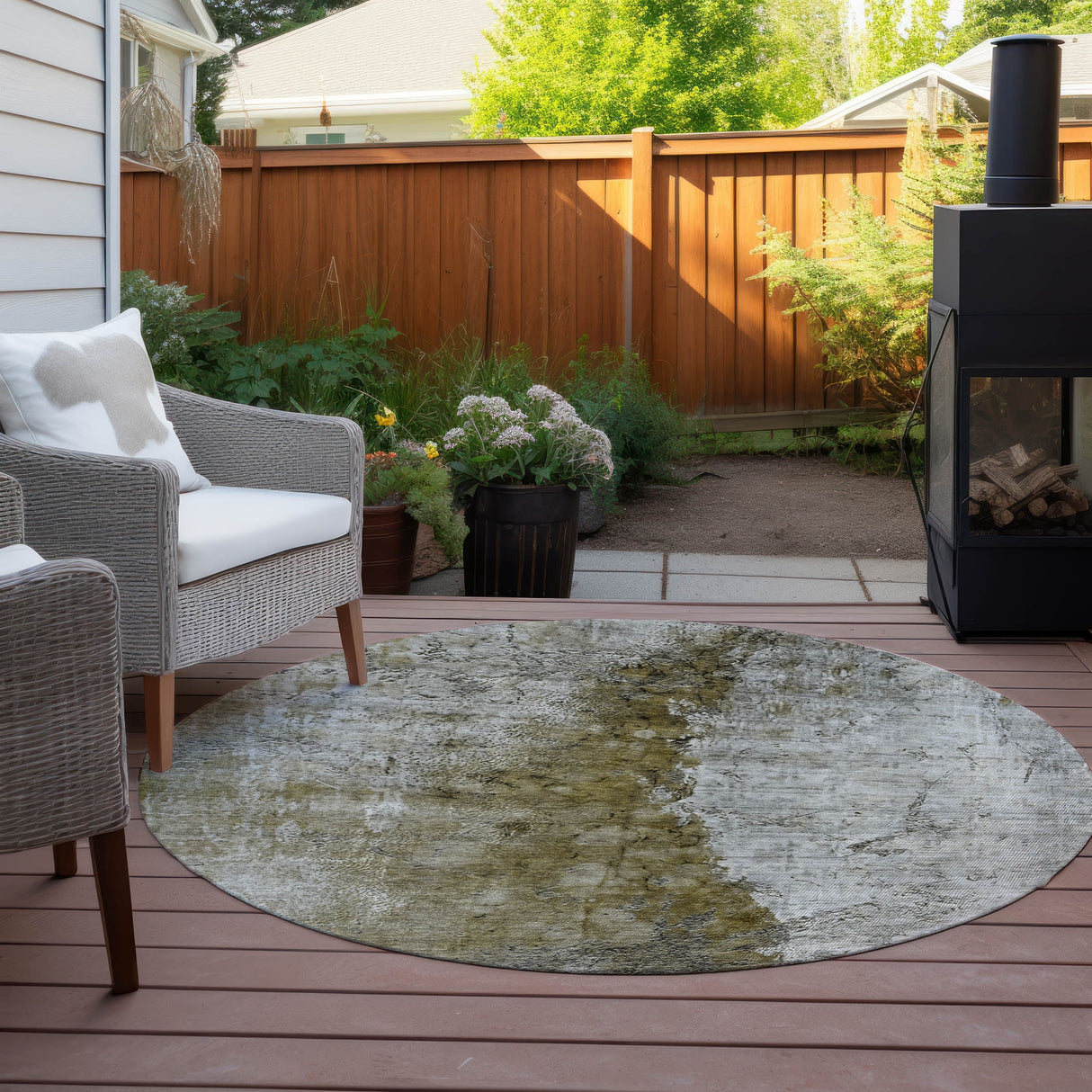 Machine Washable Indoor/ Outdoor Chantille Modern Impressions Rug
