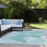 Machine Washable Indoor/ Outdoor Chantille Modern Mosaic Rug