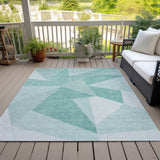 Machine Washable Indoor/ Outdoor Chantille Modern Mosaic Rug