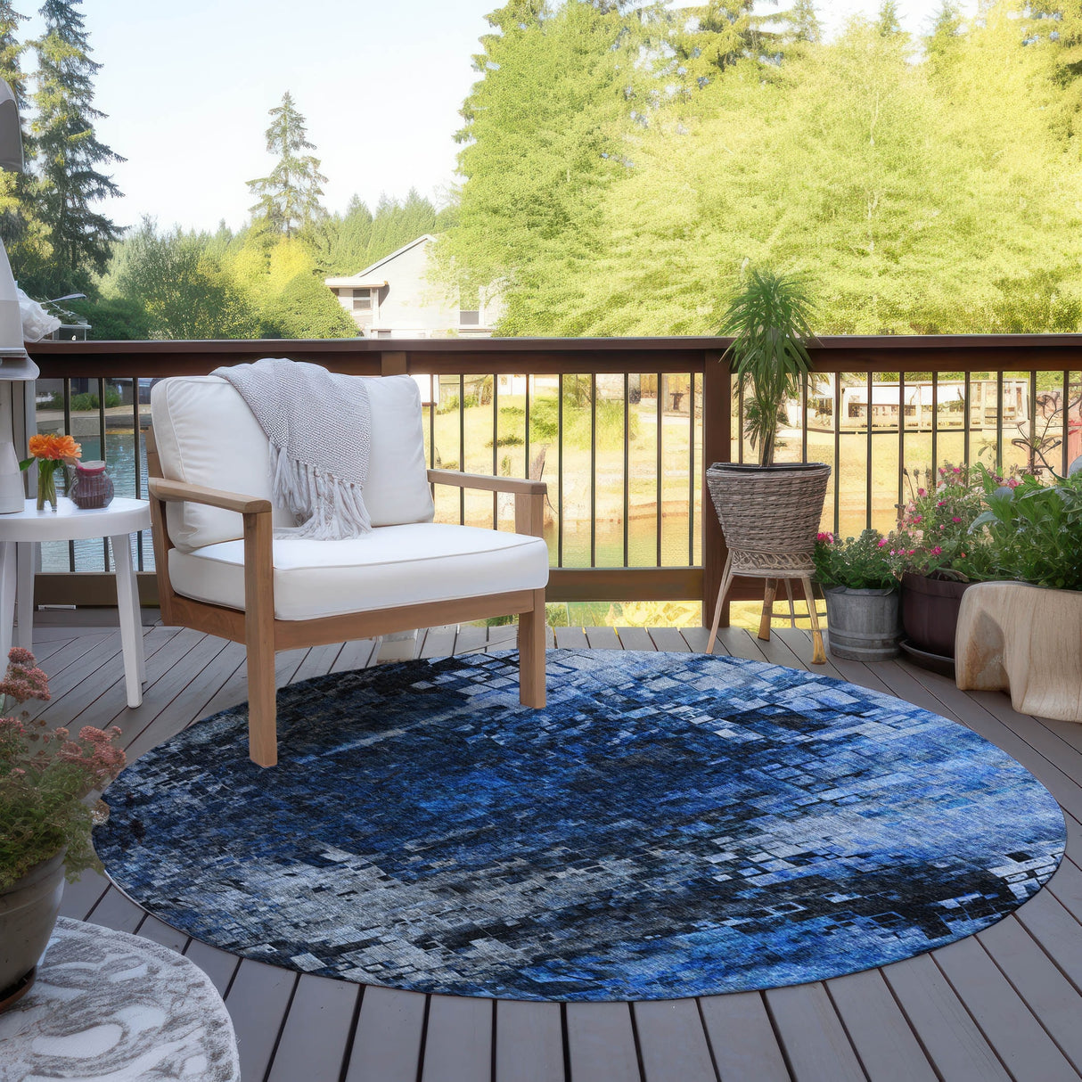 Machine Washable Indoor/ Outdoor Chantille Modern Ombre Rug