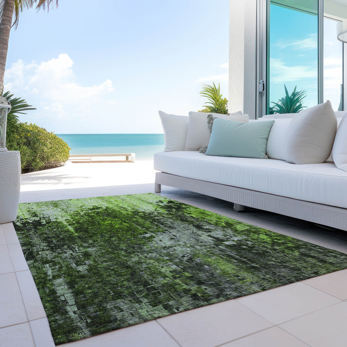 Machine Washable Indoor/ Outdoor Chantille Modern Ombre Rug