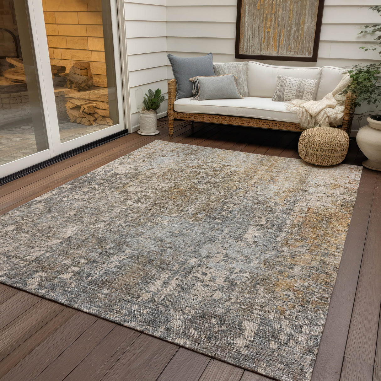Machine Washable Indoor/ Outdoor Chantille Modern Ombre Rug