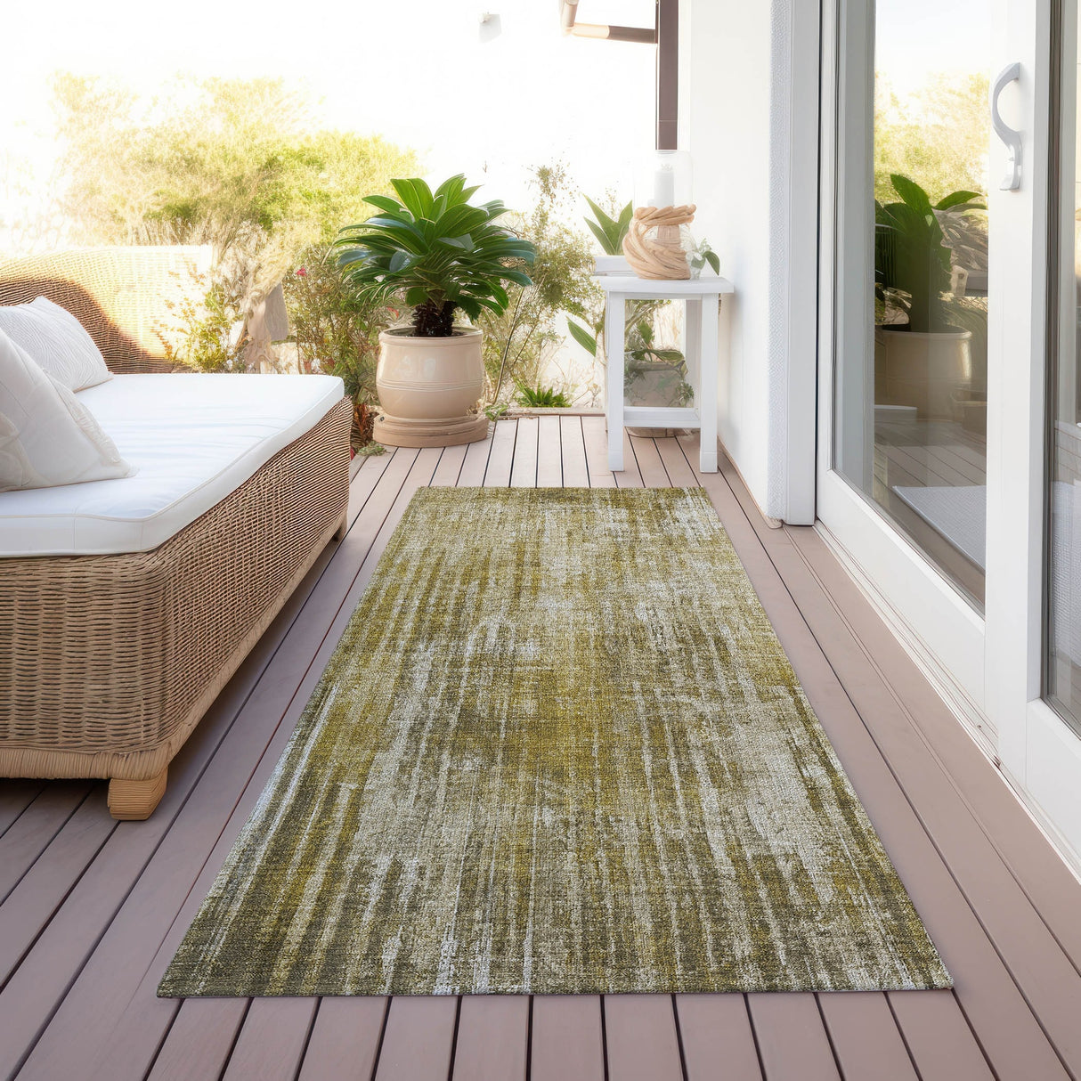 Machine Washable Indoor/ Outdoor Chantille Modern Ombre Rug