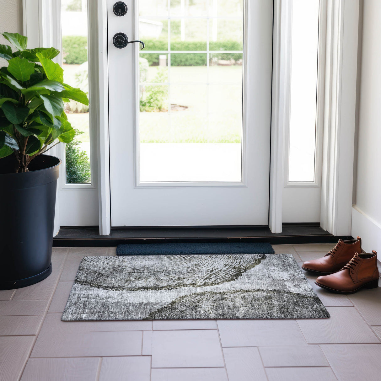 Machine Washable Indoor/ Outdoor Chantille Modern Pop Rug