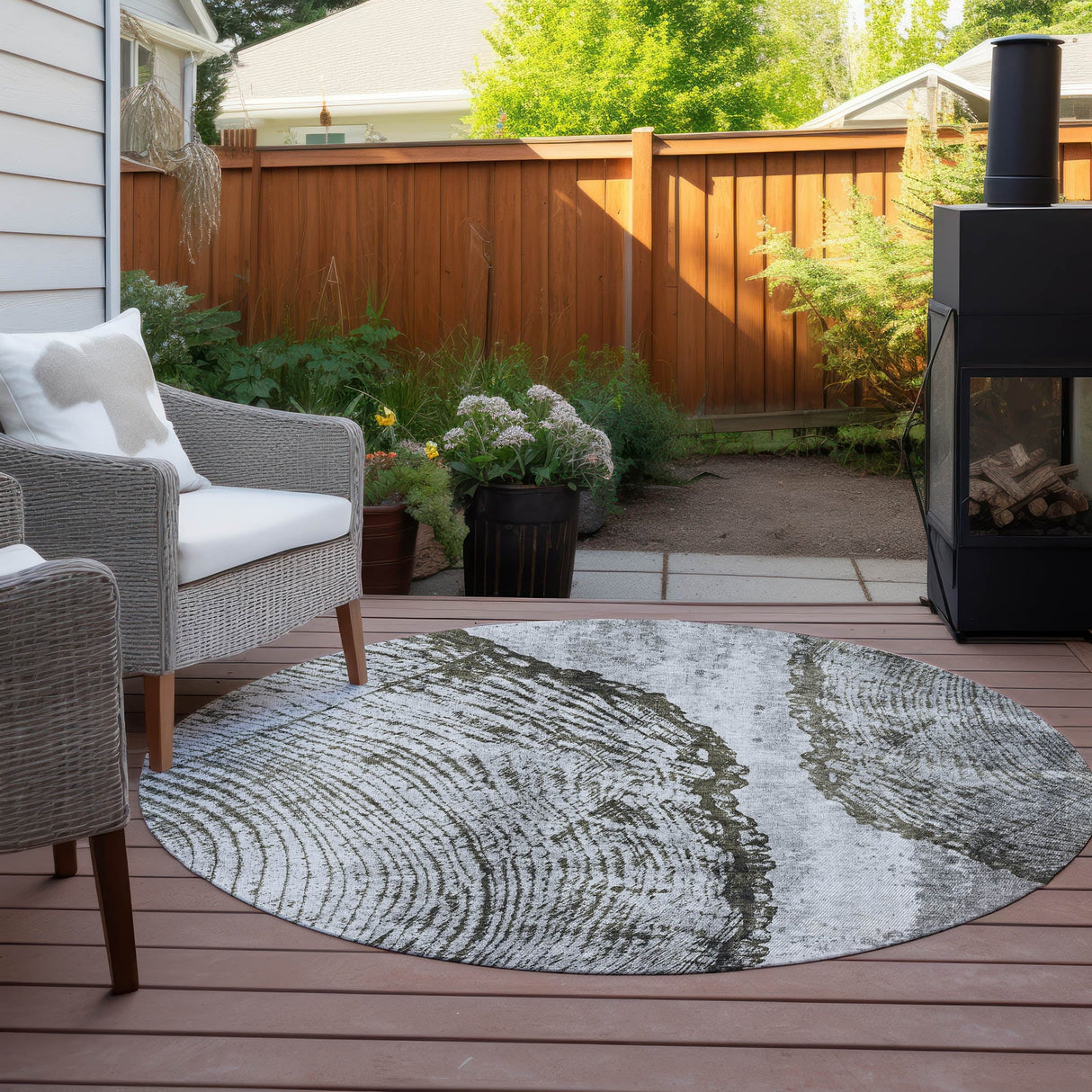 Machine Washable Indoor/ Outdoor Chantille Modern Pop Rug