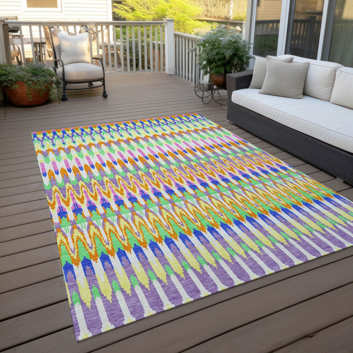 Machine Washable Indoor/ Outdoor Chantille Moroccan Boho Rug