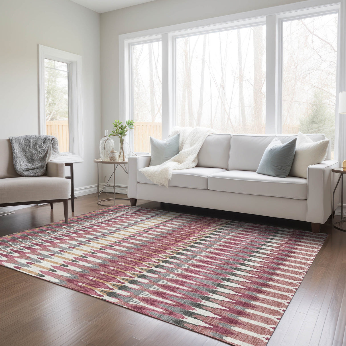Machine Washable Indoor/ Outdoor Chantille Moroccan Boho Rug