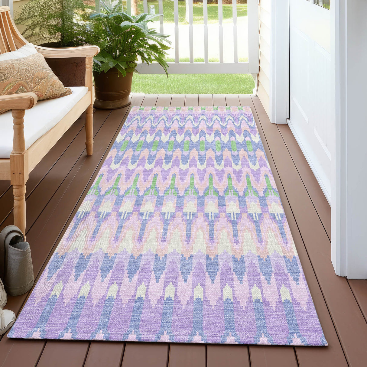 Machine Washable Indoor/ Outdoor Chantille Moroccan Boho Rug