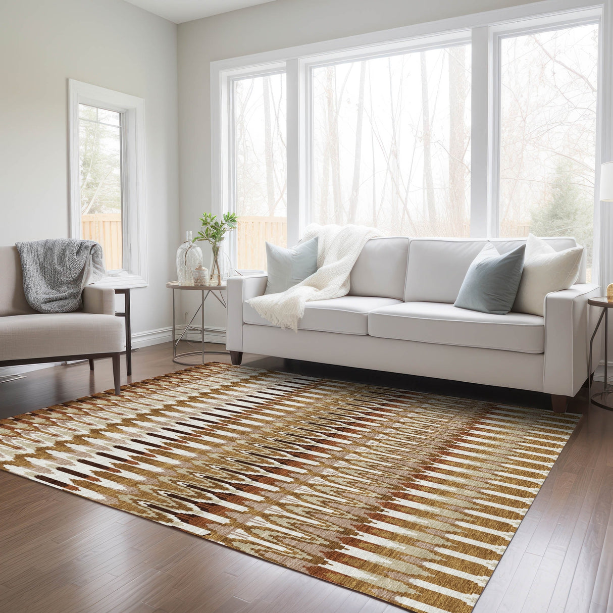 Machine Washable Indoor/ Outdoor Chantille Moroccan Boho Rug