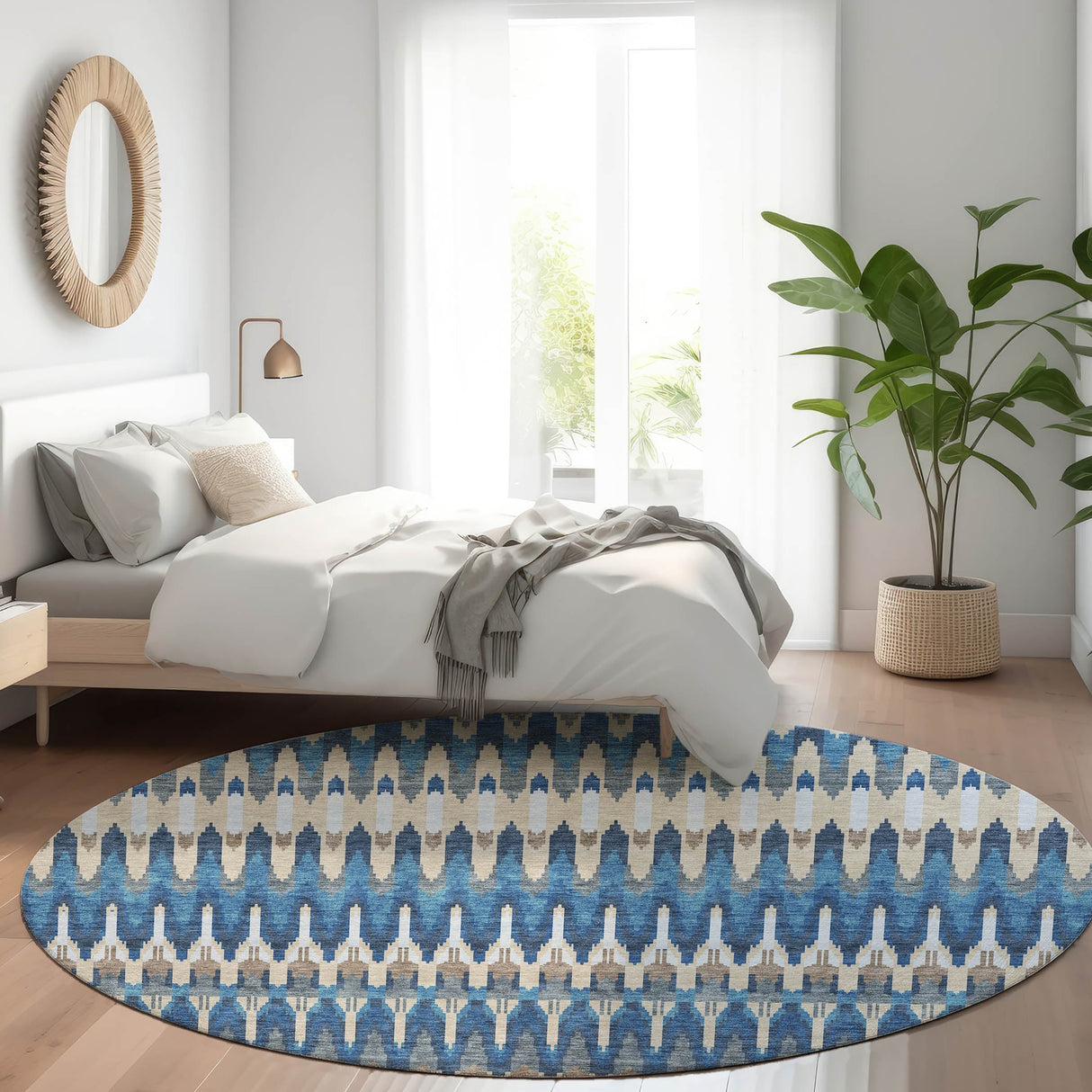 Machine Washable Indoor/ Outdoor Chantille Moroccan Boho Rug