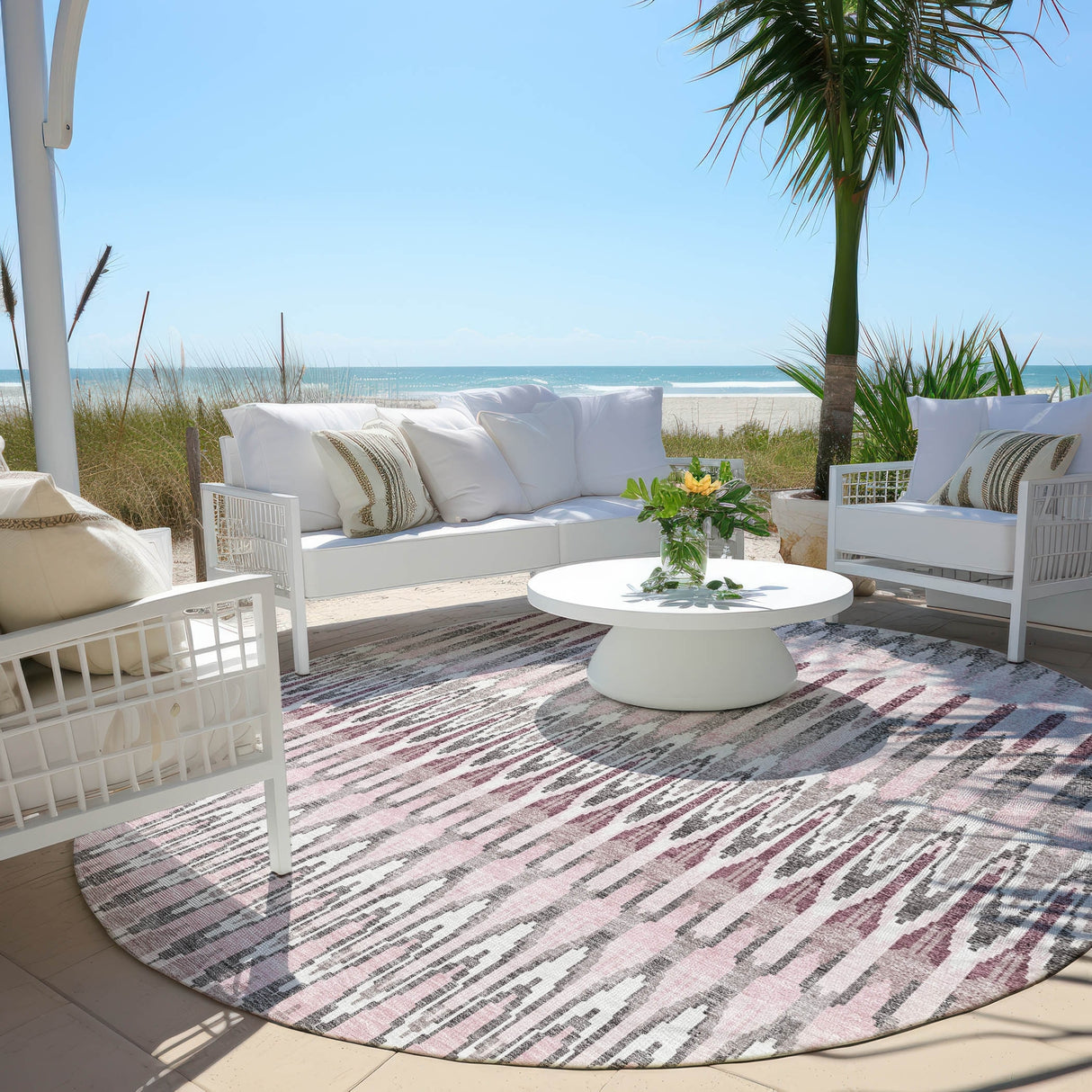 Machine Washable Indoor/ Outdoor Chantille Moroccan Boho Rug