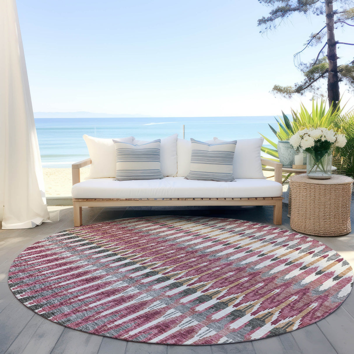 Machine Washable Indoor/ Outdoor Chantille Moroccan Boho Rug