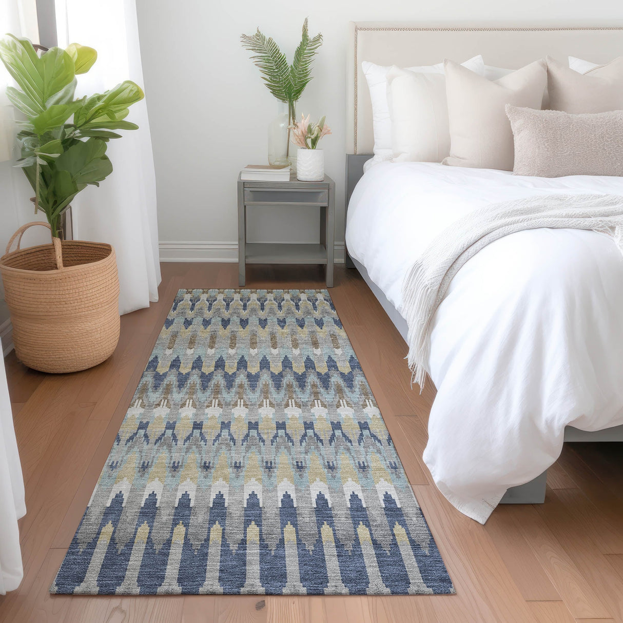 Machine Washable Indoor/ Outdoor Chantille Moroccan Boho Rug