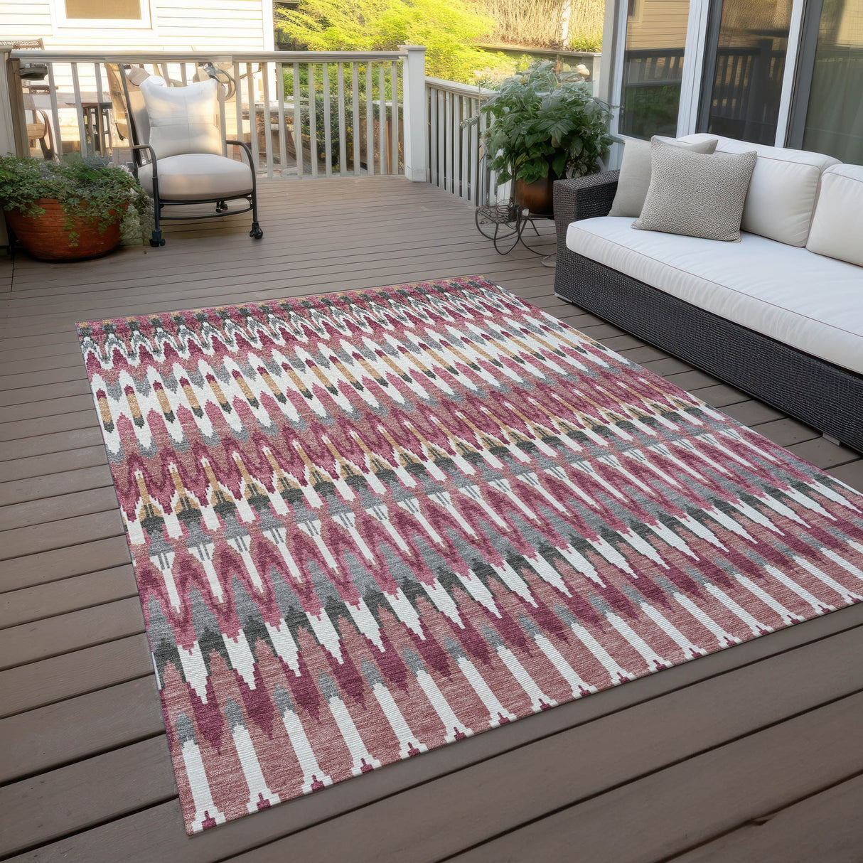 Machine Washable Indoor/ Outdoor Chantille Moroccan Boho Rug